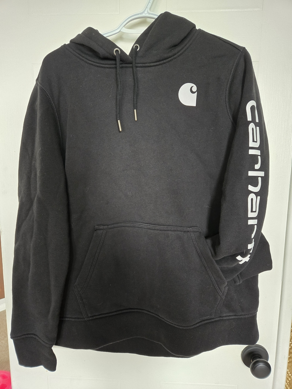 Carhartt Men's Black Logo Hoodie - Pullover Sweatshirt